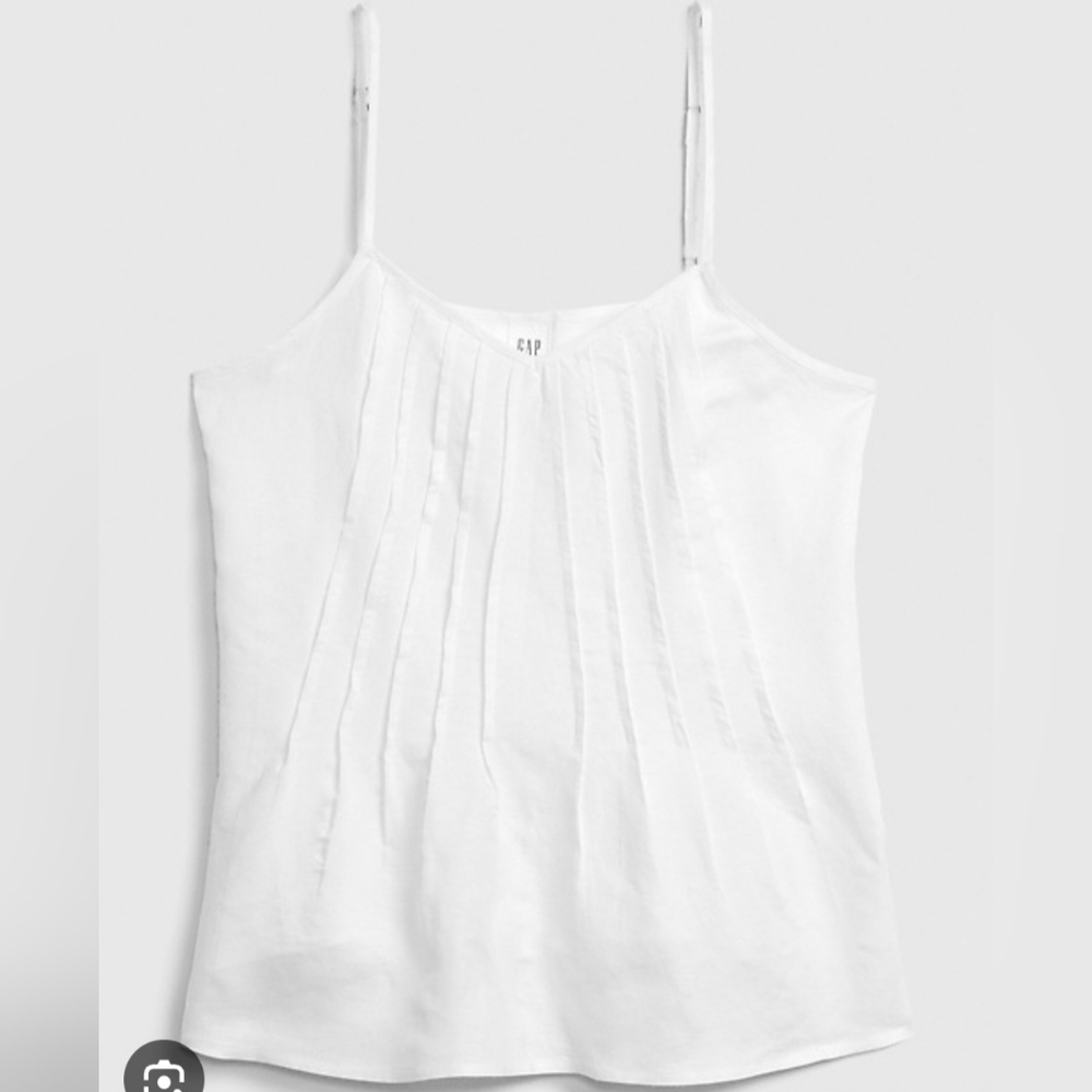 GAP White Pintuck Sleeveless Camisole Size Medium Tall